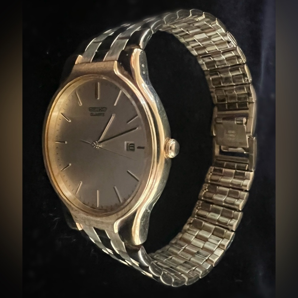 Vintage Seiko Dial Date, Water Resistant Gold Watch, Tested and Working - Picture 3 of 12